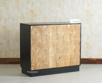 Mayur Wooden Sideboard Cabinet-Two Door Furniselan Natural Finish