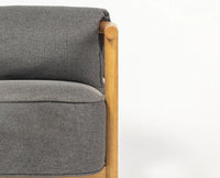Mazzy Rubber Wood Arm Chair – Solid Wood Modern Arm Chair for Home Dark Grey