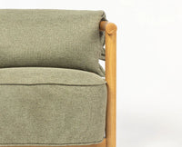 Mazzy Rubber Wood Arm Chair – Solid Wood Modern Arm Chair for Home Sage Green