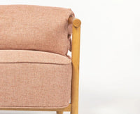 Mazzy Rubber Wood Arm Chair – Solid Wood Modern Arm Chair for Home Rose Brown
