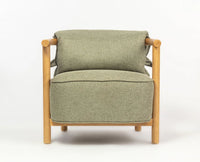 Mazzy Rubber Wood Arm Chair – Solid Wood Modern Arm Chair for Home Sage Green