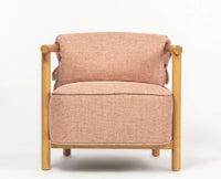 Mazzy Rubber Wood Arm Chair – Solid Wood Modern Arm Chair for Home Rose Brown