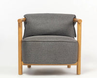 Mazzy Rubber Wood Arm Chair – Solid Wood Modern Arm Chair for Home Dark Grey