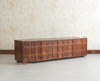 Melbourne Block Wooden Four Door TV Console Cabinet Unit Furniselan Grey Finish