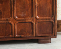 Melbourne Block Wooden Four Door TV Console Cabinet Unit Furniselan Grey Finish