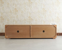 Melbourne Block Wooden Four Door TV Console Cabinet Unit Furniselan Natural Finish