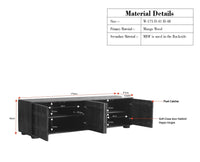 Melbourne Block Wooden Four Door TV Console Cabinet Unit Furniselan Natural Finish