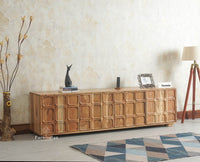 Melbourne Block Wooden Four Door TV Console Cabinet Unit Furniselan Natural Finish
