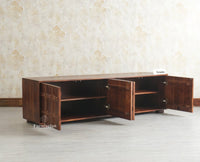 Melbourne Block Wooden Four Door TV Console Cabinet Unit Furniselan Grey Finish