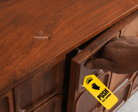 Melbourne Block Wooden Four Door TV Console Cabinet Unit Furniselan Brown Finish