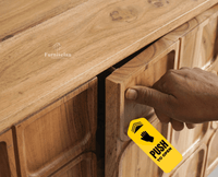 Melbourne Block Wooden Four Door TV Console Cabinet Unit Furniselan Natural Finish