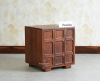 Melbourne Block Wooden One Door Bedside Table Nightstand Furniselan Grey Finish
