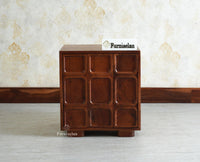 Melbourne Block Wooden One Door Bedside Table Nightstand Furniselan Grey Finish