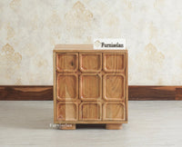 Melbourne Block Wooden One Door Bedside Table Nightstand Furniselan Natural Finish