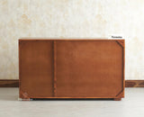 Melbourne Block Wooden Sideboard Cabinet 3 Doors Storage Unit Furniselan Brown Finish