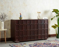 Melbourne Block Wooden Sideboard Cabinet 3 Doors Storage Unit Furniselan Grey Finish