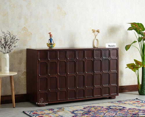 Melbourne Block Wooden Sideboard Cabinet 3 Doors Storage Unit Furniselan Grey Finish