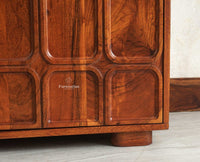 Melbourne Block Wooden Sideboard Cabinet 3 Doors Storage Unit Furniselan Brown Finish