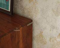 Melbourne Block Wooden Sideboard Cabinet 3 Doors Storage Unit Furniselan Brown Finish