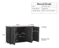 Melbourne Block Wooden Sideboard Cabinet 3 Doors Storage Unit Furniselan Brown Finish