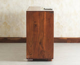 Melbourne Block Wooden Sideboard Cabinet 3 Doors Storage Unit Furniselan Brown Finish