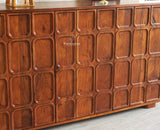 Melbourne Block Wooden Sideboard Cabinet 3 Doors Storage Unit Furniselan Brown Finish