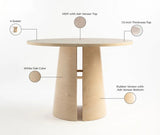Merovia 4 Seater Dining Table White Oak