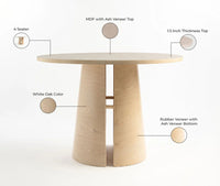 Merovia 4 Seater Dining Table White Oak