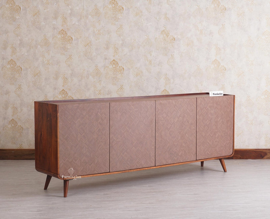 Mexico Four Door Large Sideboard Storage Cabinet - Sideboard - Furniselan - Brown Finish
