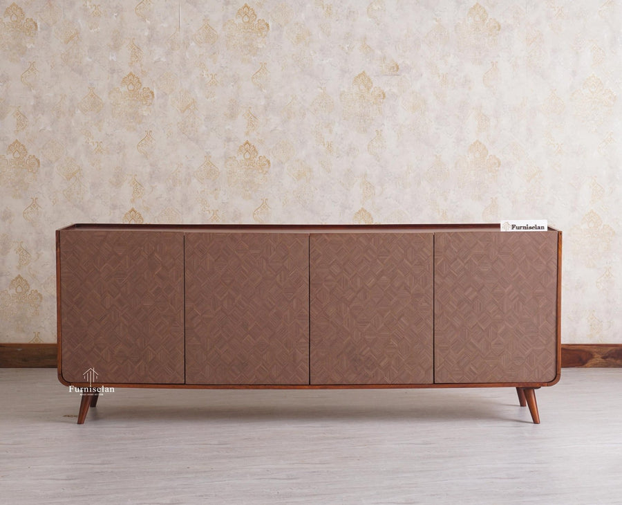 Mexico Four Door Large Sideboard Storage Cabinet - Sideboard - Furniselan - Brown Finish
