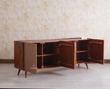 Mexico Four Door Large Sideboard Storage Cabinet - Sideboard - Furniselan - Brown Finish
