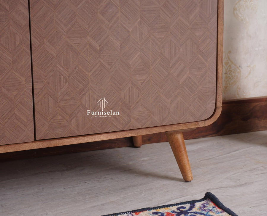 Mexico Four Door Large Sideboard Storage Cabinet - Sideboard - Furniselan - Natural Oak