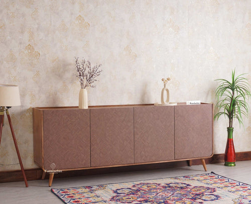 Mexico Four Door Large Sideboard Storage Cabinet - Sideboard - Furniselan - Natural Oak