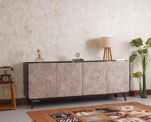 Mexico Four Door Large Sideboard Storage Cabinet - Sideboard - Furniselan - Black Finish