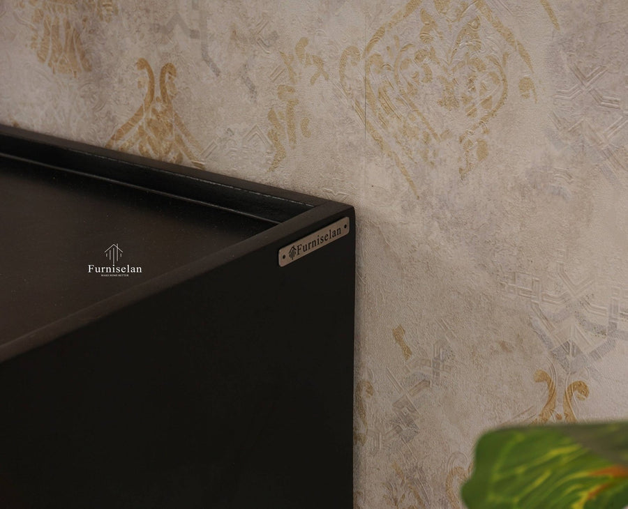 Mexico Four Door Large Sideboard Storage Cabinet - Sideboard - Furniselan - Black Finish