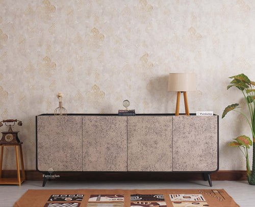 Mexico Four Door Large Sideboard Storage Cabinet - Sideboard - Furniselan - Black Finish