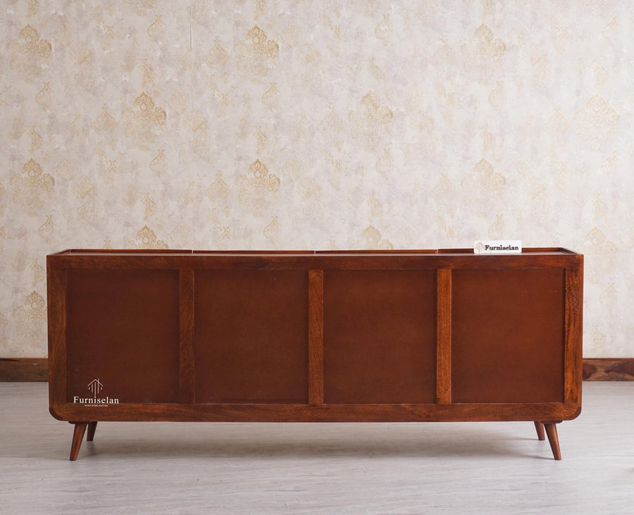 Mexico Four Door Large Sideboard Storage Cabinet - Sideboard - Furniselan - Brown Finish
