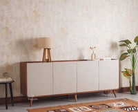Mexico Four Door Large Sideboard Storage Cabinet Furniselan - Brown-Finish