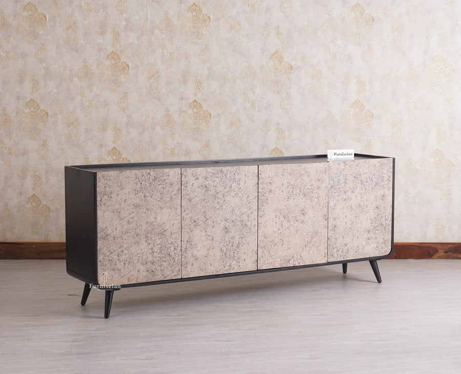 Mexico Four Door Large Sideboard Storage Cabinet - Sideboard - Furniselan - Black Finish