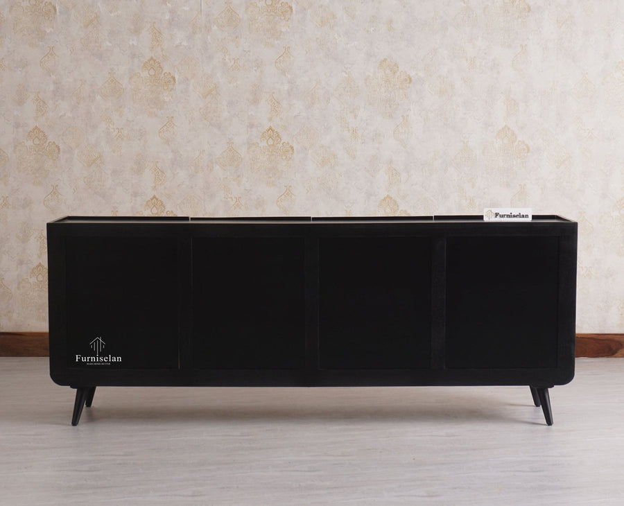 Mexico Four Door Large Sideboard Storage Cabinet - Sideboard - Furniselan - Black Finish