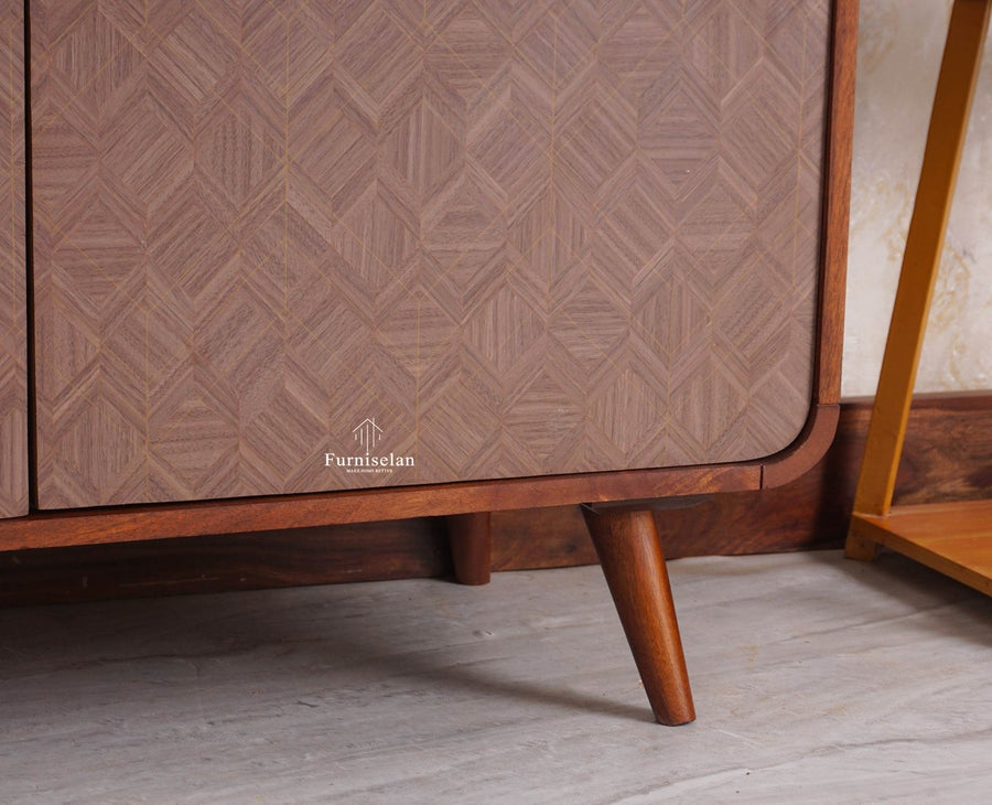 Mexico Four Door Large Sideboard Storage Cabinet - Sideboard - Furniselan - Brown Finish
