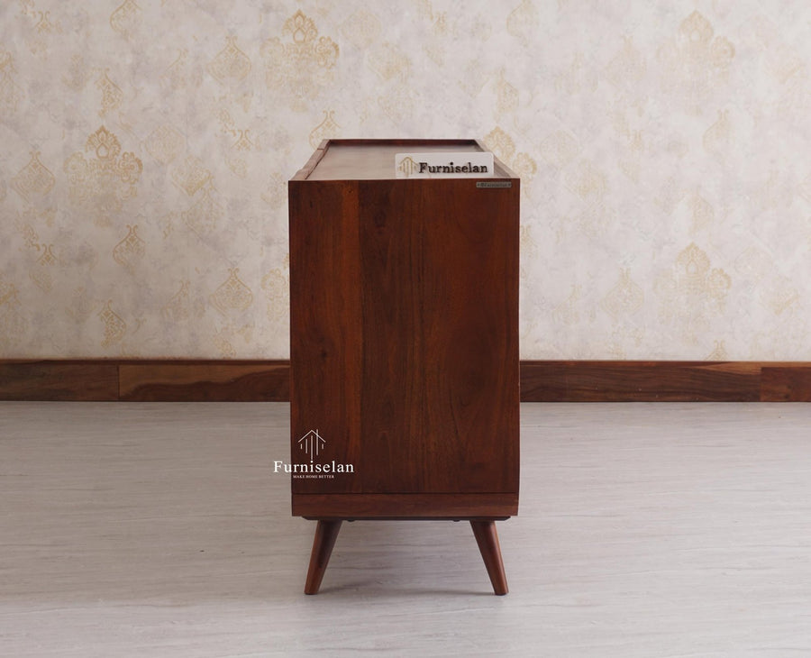 Mexico Four Door Large Sideboard Storage Cabinet - Sideboard - Furniselan - Brown Finish
