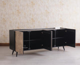 Mexico Four Door Large Sideboard Storage Cabinet - Sideboard - Furniselan - Black Finish