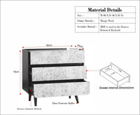 Mexico Solid Wood Three Drawers Storage Chest of Drawer - Furniselan - Black Finish