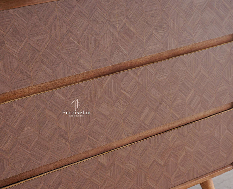 Mexico Solid Wood Three Drawers Storage Chest of Drawer Furniselan - Natural-Oak-Finish