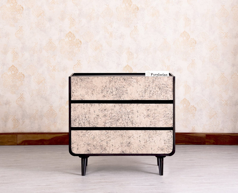 Mexico Solid Wood Three Drawers Storage Chest of Drawer - Furniselan - Black Finish
