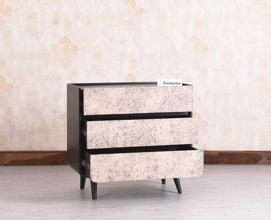 Mexico Solid Wood Three Drawers Storage Chest of Drawer - Furniselan - Black Finish