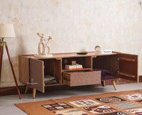Mexico Two Door and One Drawer TV Cabinet Furniselan - Natural-Oak