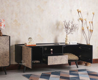 Mexico Two Door and One Drawer TV Cabinet Furniselan - Black-Finish