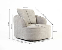 Miami Swivel Cotton Chair Furniselan Light Grey